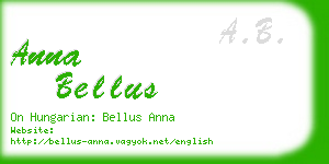anna bellus business card